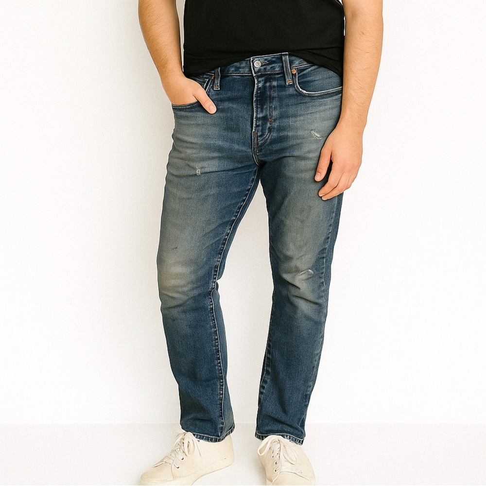 Levi's Big E 514 Style Straight Fit Denim Jeans - Dirty Distressed Grunge